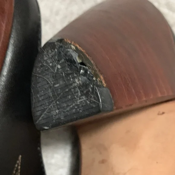 Black Embroidered Leather Mules by Spirituous - Picture 5 of 9